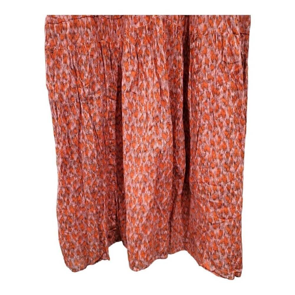 NWT Joie Women's Maxi Dress XL Red Animal Print Orange Pink Midi Tea Ros… - Picture 6 of 15
